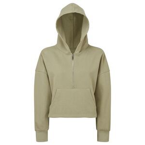 TriDri Womens/Ladies Half Zip Hoodie / Sage Green